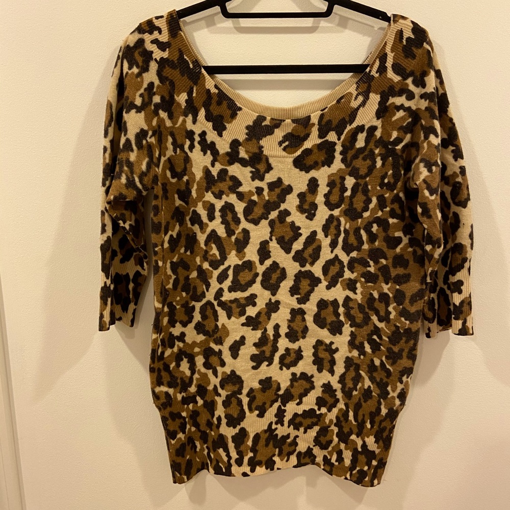 Lucky Brand Leopard Tunic Sweater